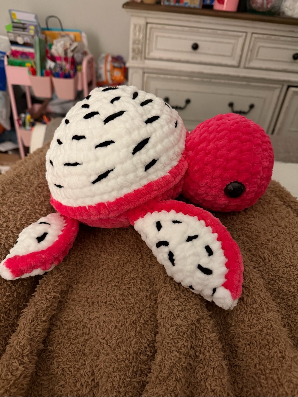 Jumbo Crochet Dragonfruit Turtle Handmade